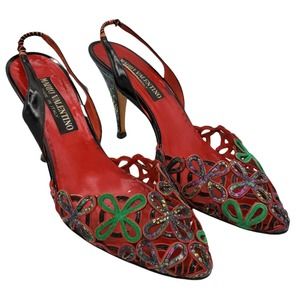 vintage Mario Valentino flower sling back Shoes